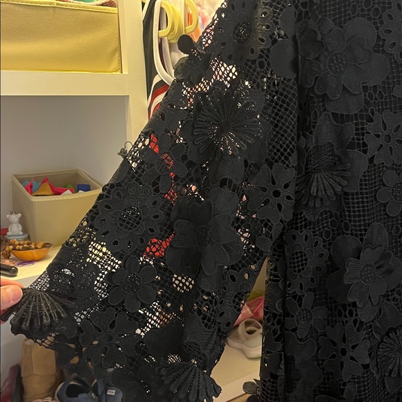 Elegant Black Lace Midi Dress - Picture 3 of 4